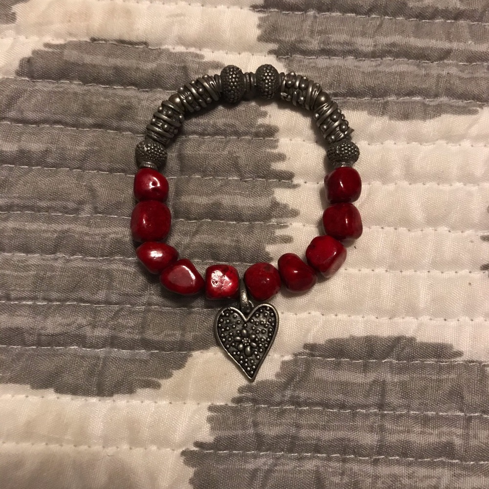 Red and silver bracelet